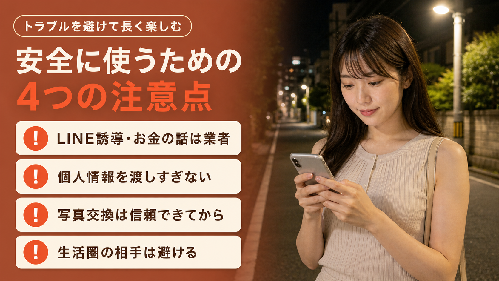 ヤリモクアプリを安全に使うための4つの注意点