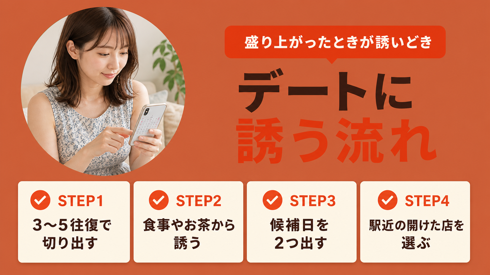 ヤリモクデートに誘う流れ4ステップ