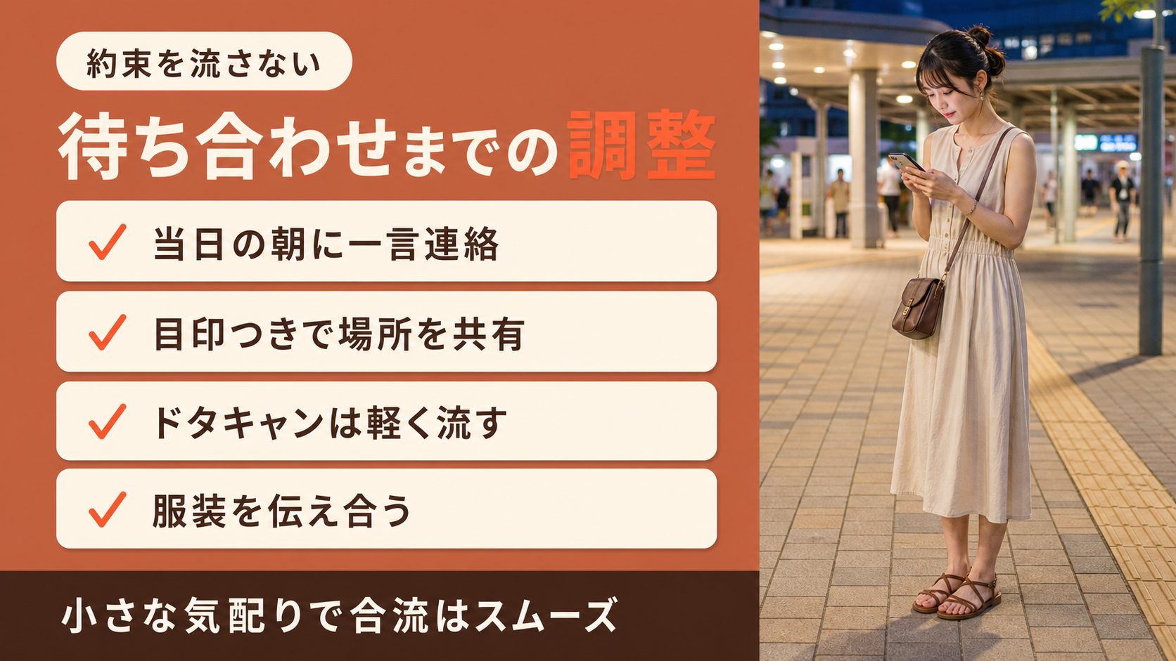 会う約束から待ち合わせまでの調整ポイント